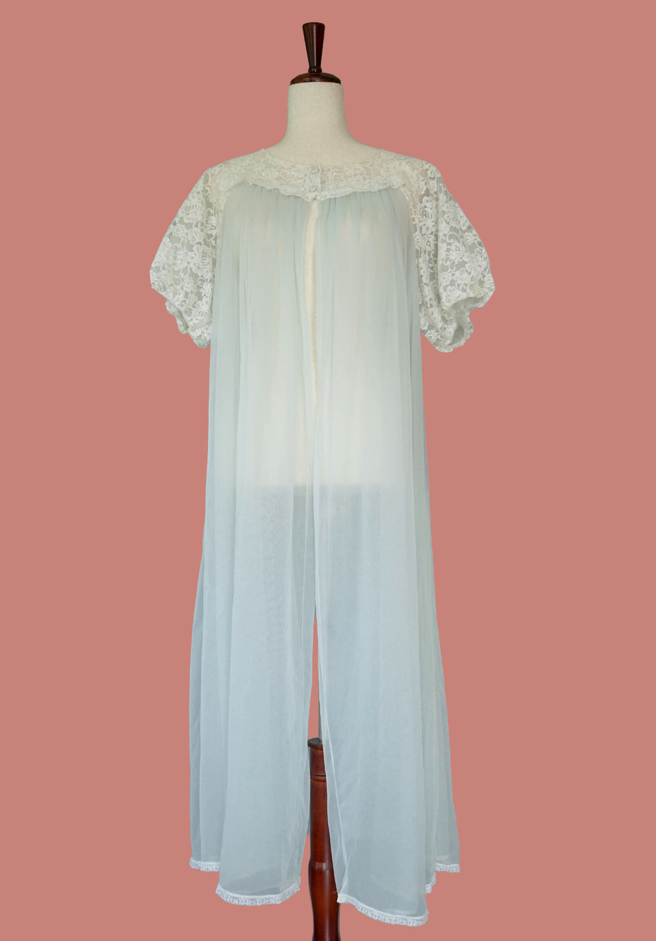 VTG 1960s Sears Sheer Lingerie Robe 34 Bridal Nightgown Coquette Victorian Style